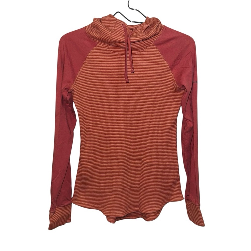 Columbia Waffle Knit Longsleeve Coral Pink Hoodie Top